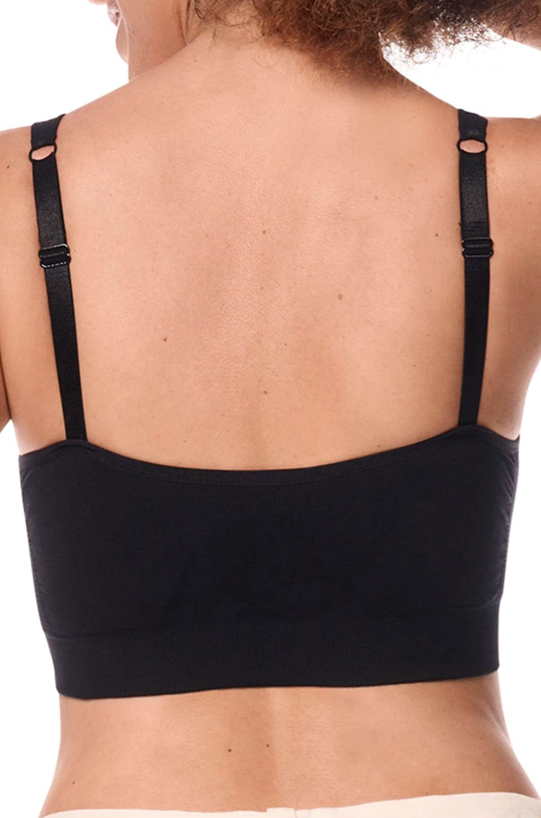 Emilia Wireless 69% Cotton Zip Front Close Bra 45102 - Black