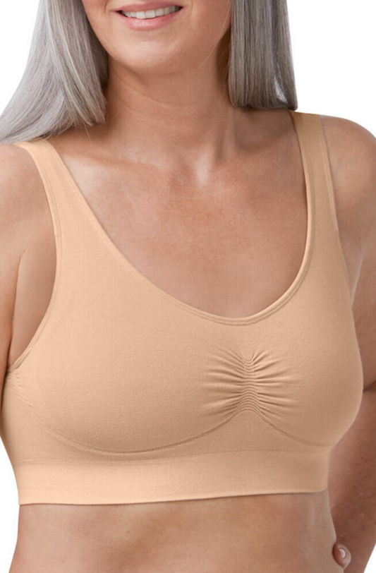Becky 60% Organic Cotton Wireless Padded Pullover T-shirt Bra 4467-S - Blush