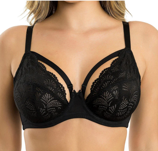 Olivia Plunge Lace Bra P4000 - Black
