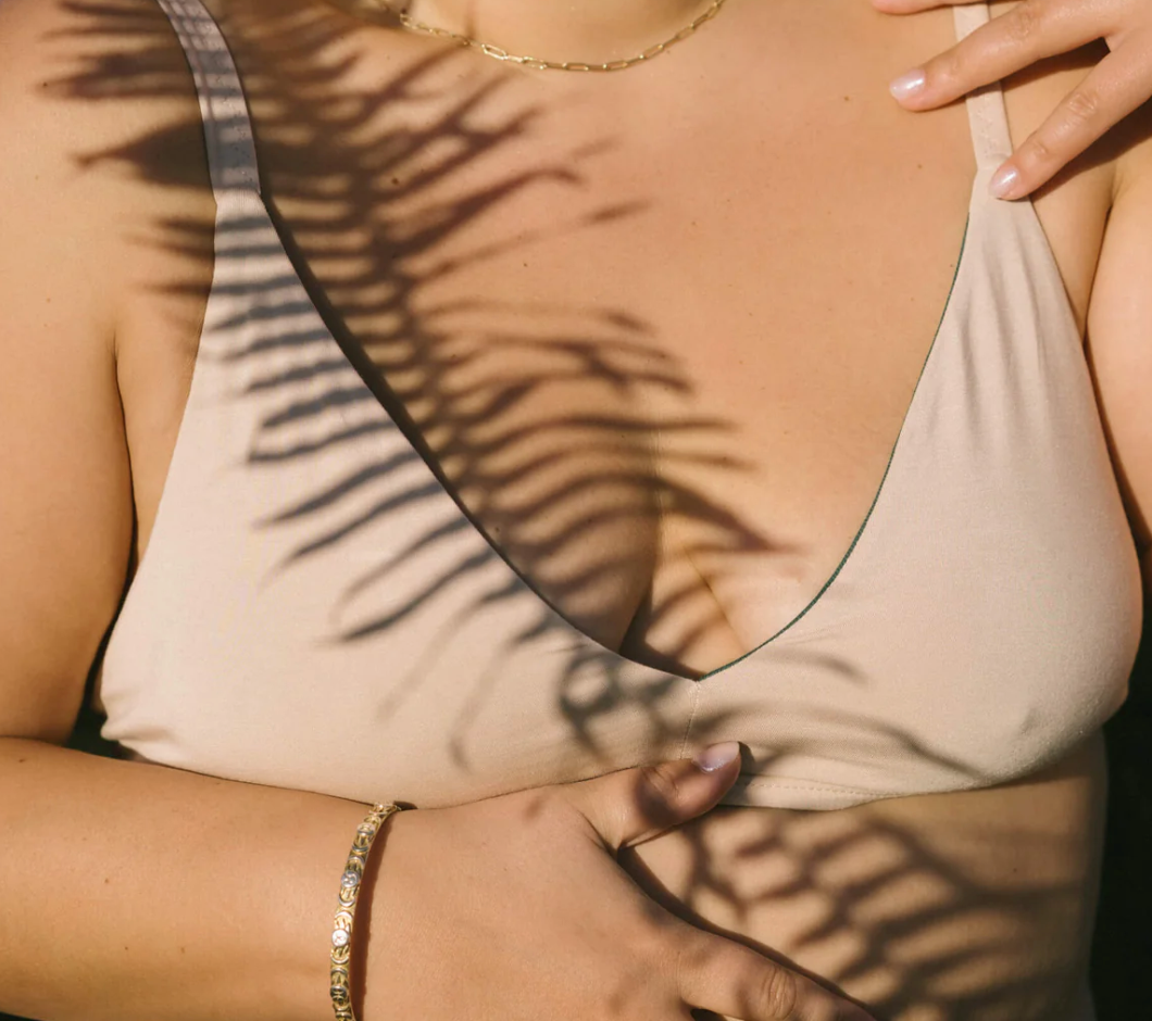 Mineral Wireless Triangle Bralette - Beige