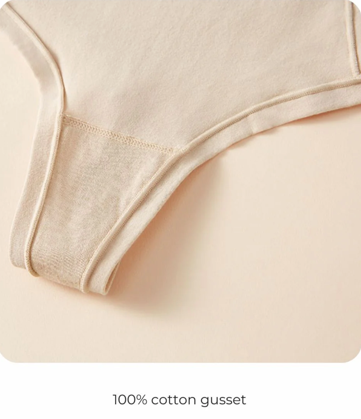 Pima Cotton Mid-Rise Thong - Champagne