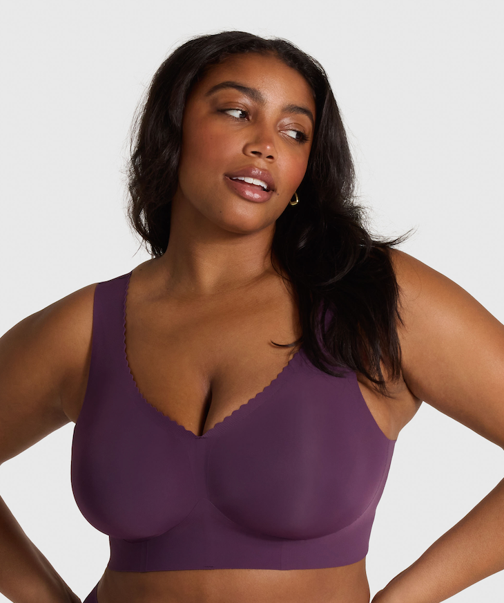 Evelyn Wireless T-shirt Bra - Plum