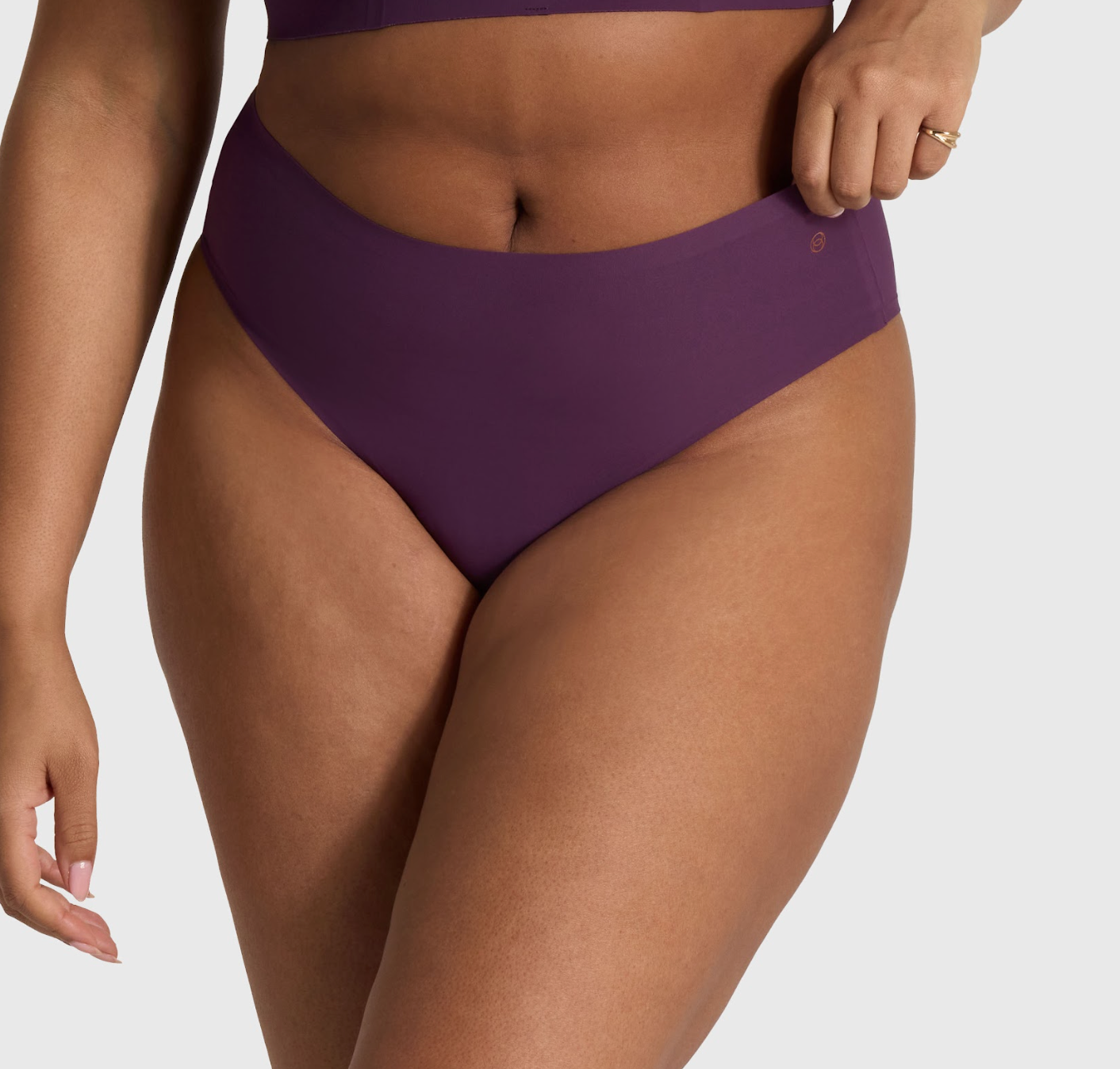 High Waisted Thong - Plum