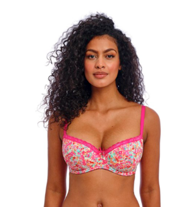 Flirt Padded Half Cup Bra AA403315 HOK - Hot Pink