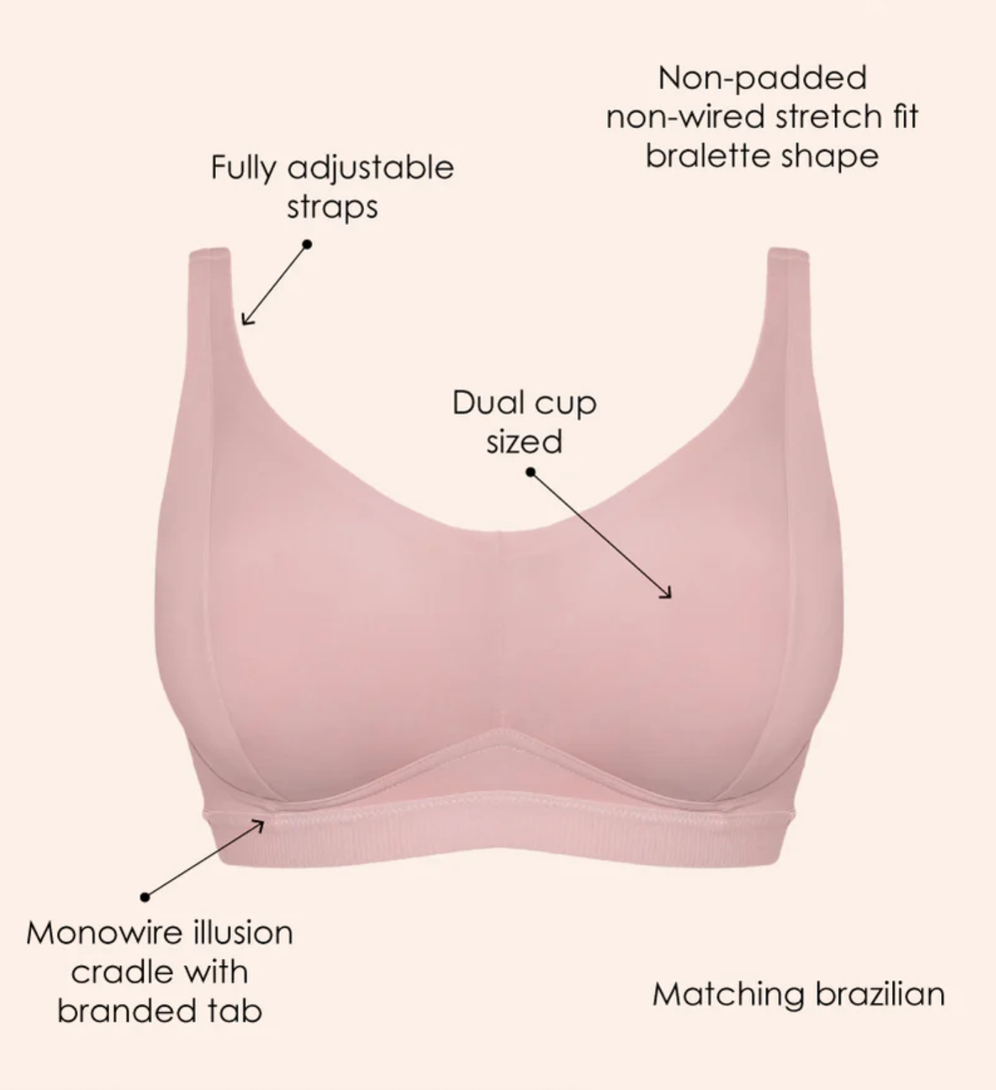 Zen (SC) Wireless Bralette - Blush Pink