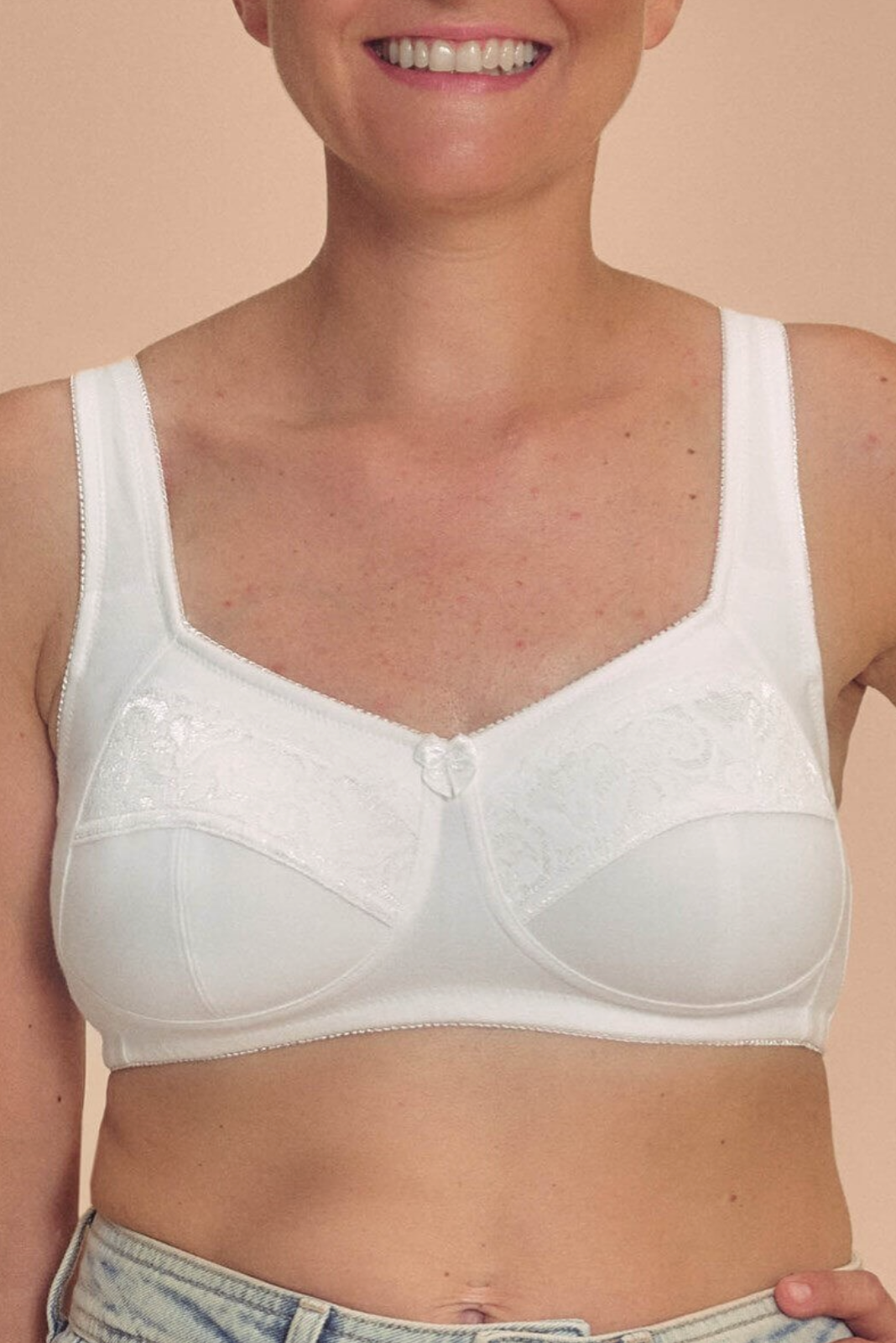 Katja Wireless 87% Organic Cotton Bra 45116 - White