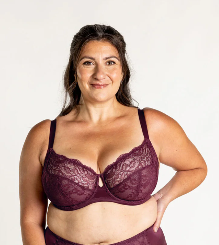 Simone 2.0 Flexwire Lace Bra - Wine