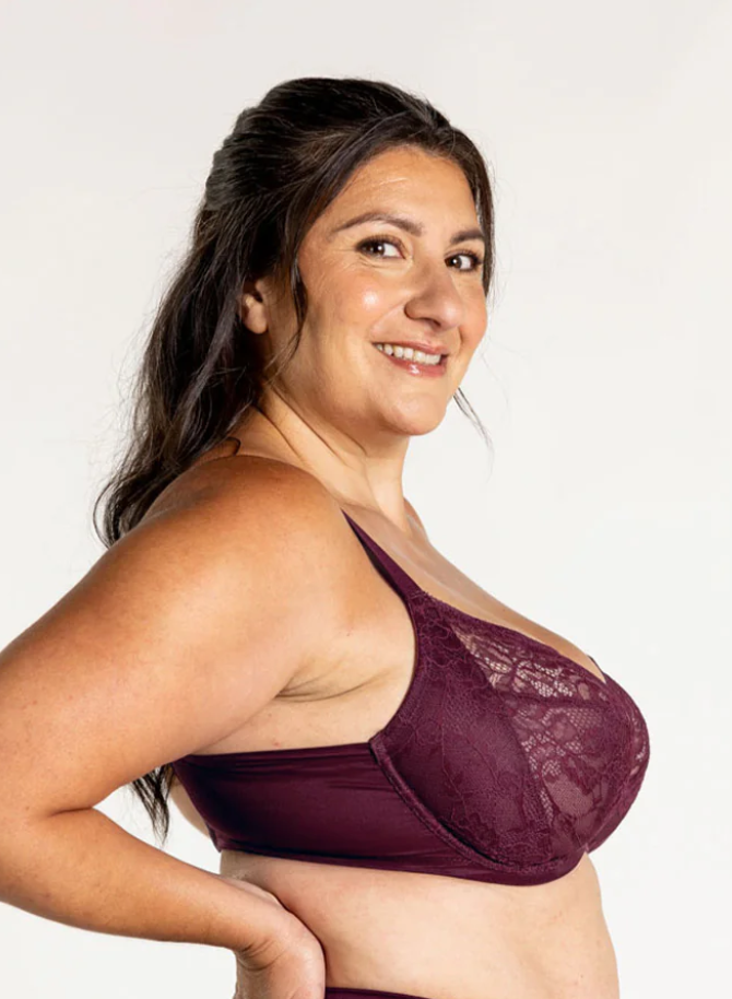 Simone 2.0 Flexwire Lace Bra - Wine