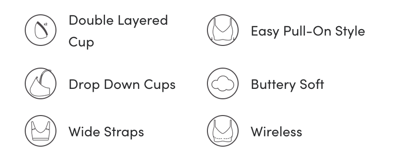 Wireless Bamboo T-shirt Maternity Nursing Bra (D-DD) WMF - Shell