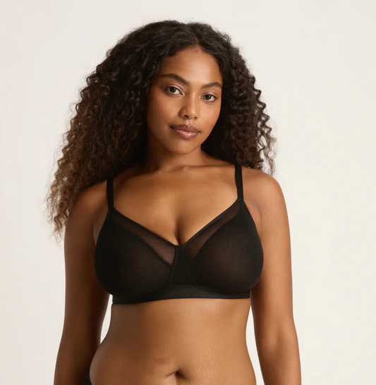 Wireless Full Bust FreeMesh T-shirt Bra (to DD) BMFF B11092 - Black