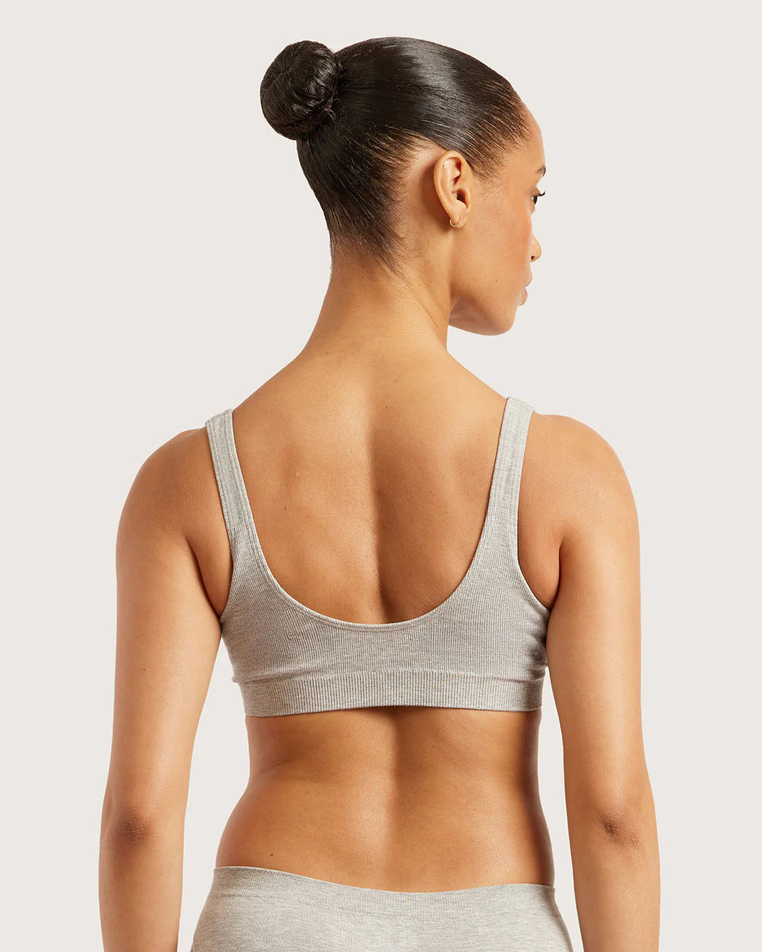 Wireless Bamboo T-shirt Crop Bra (AA-B) BR - Light Grey Marl