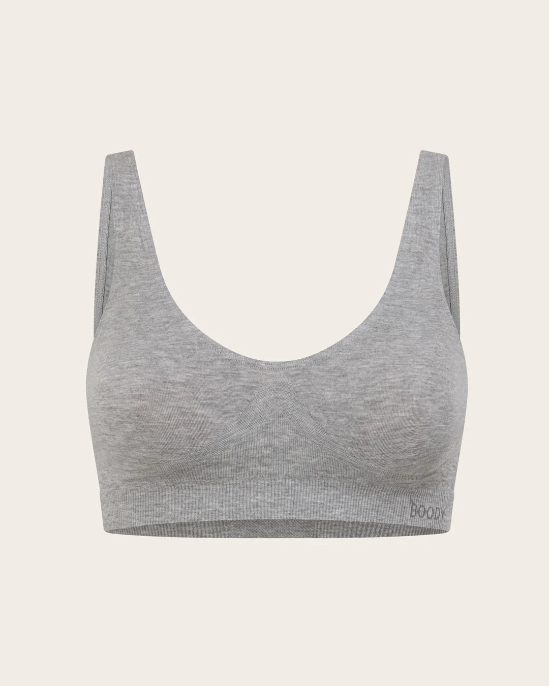 Wireless Bamboo T-shirt Crop Bra (AA-B) BR - Light Grey Marl