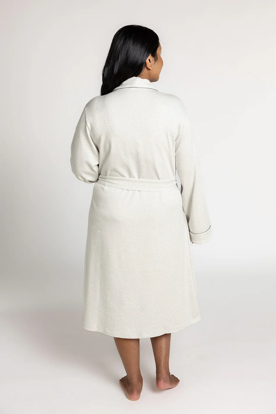 Cotton Plush Robe - Light Grey