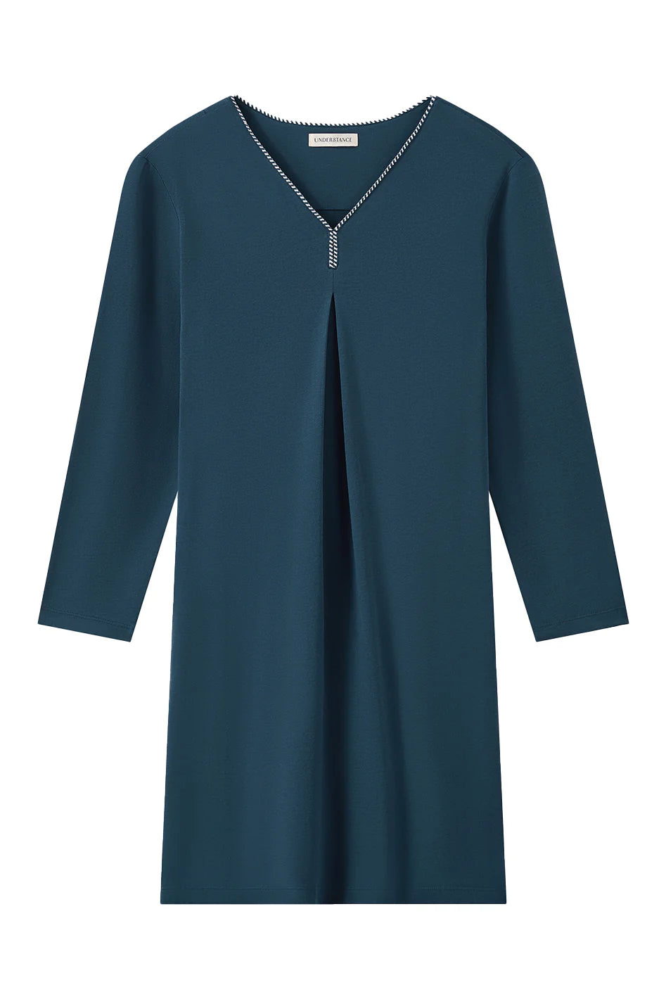 Cotton Modal Long Sleeve Sleepshirt - Ink Blue