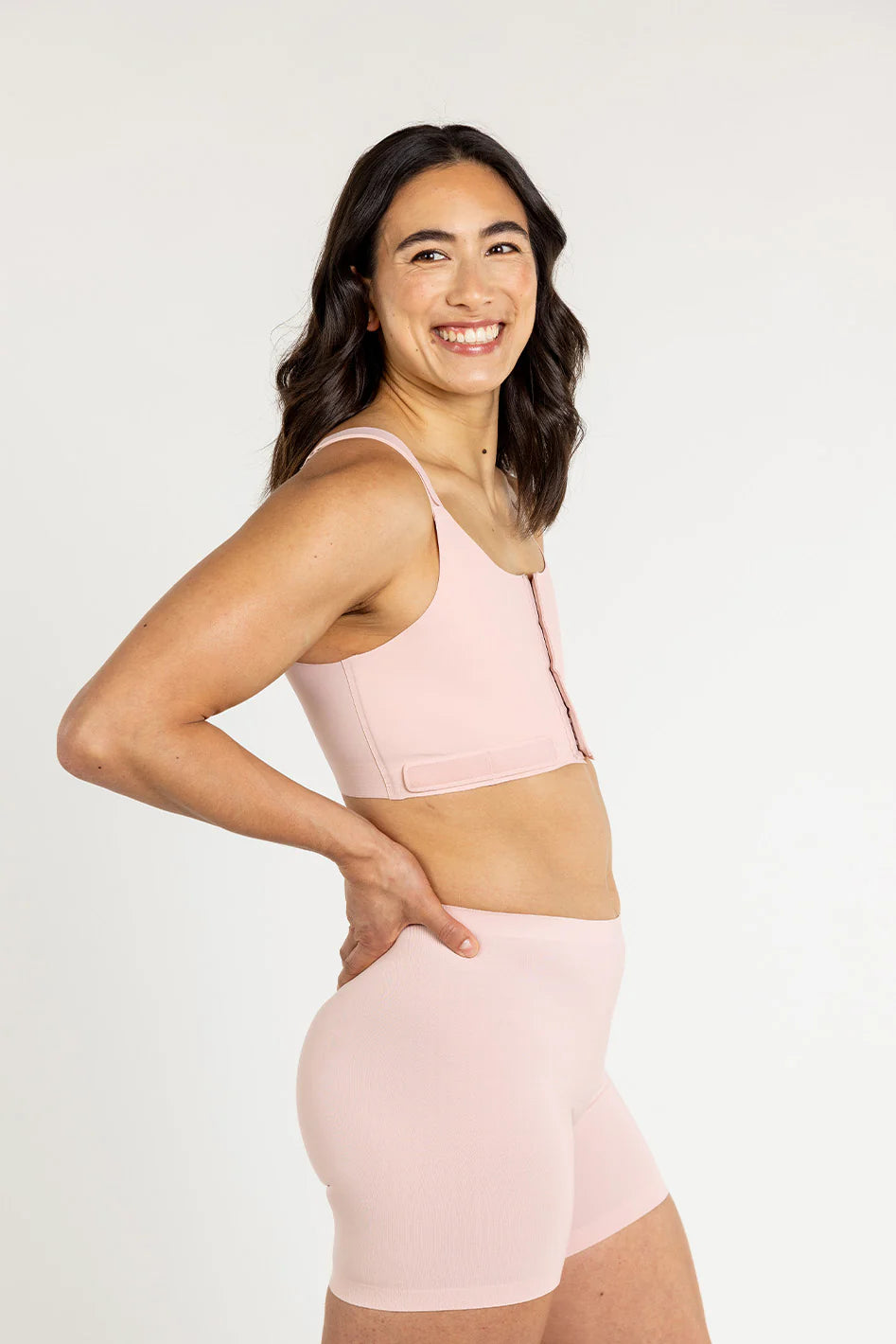 Soft Contour Post-Op Compression Bra - Powder Pink