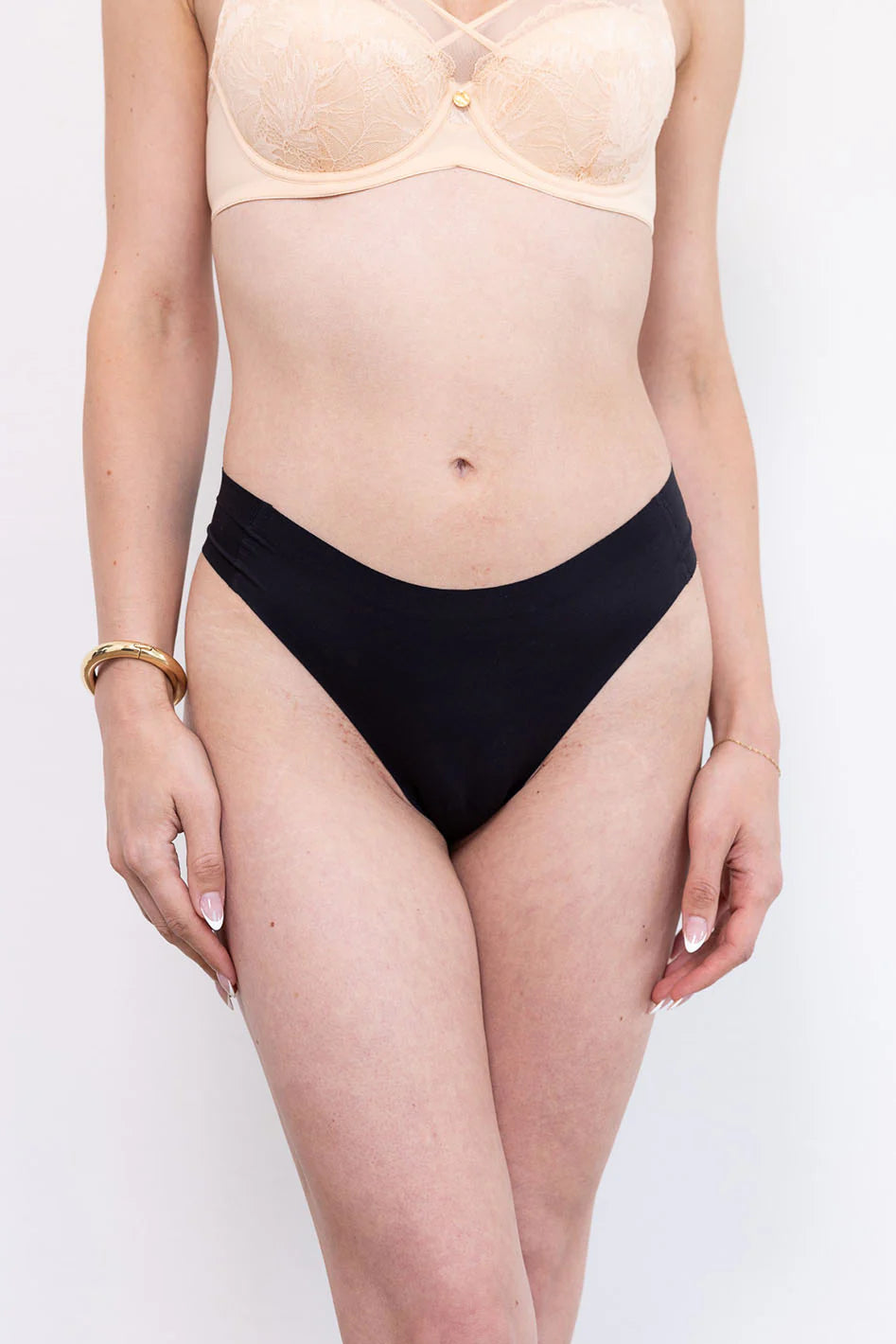 Bubble (X) Mid-Rise Thong - Black