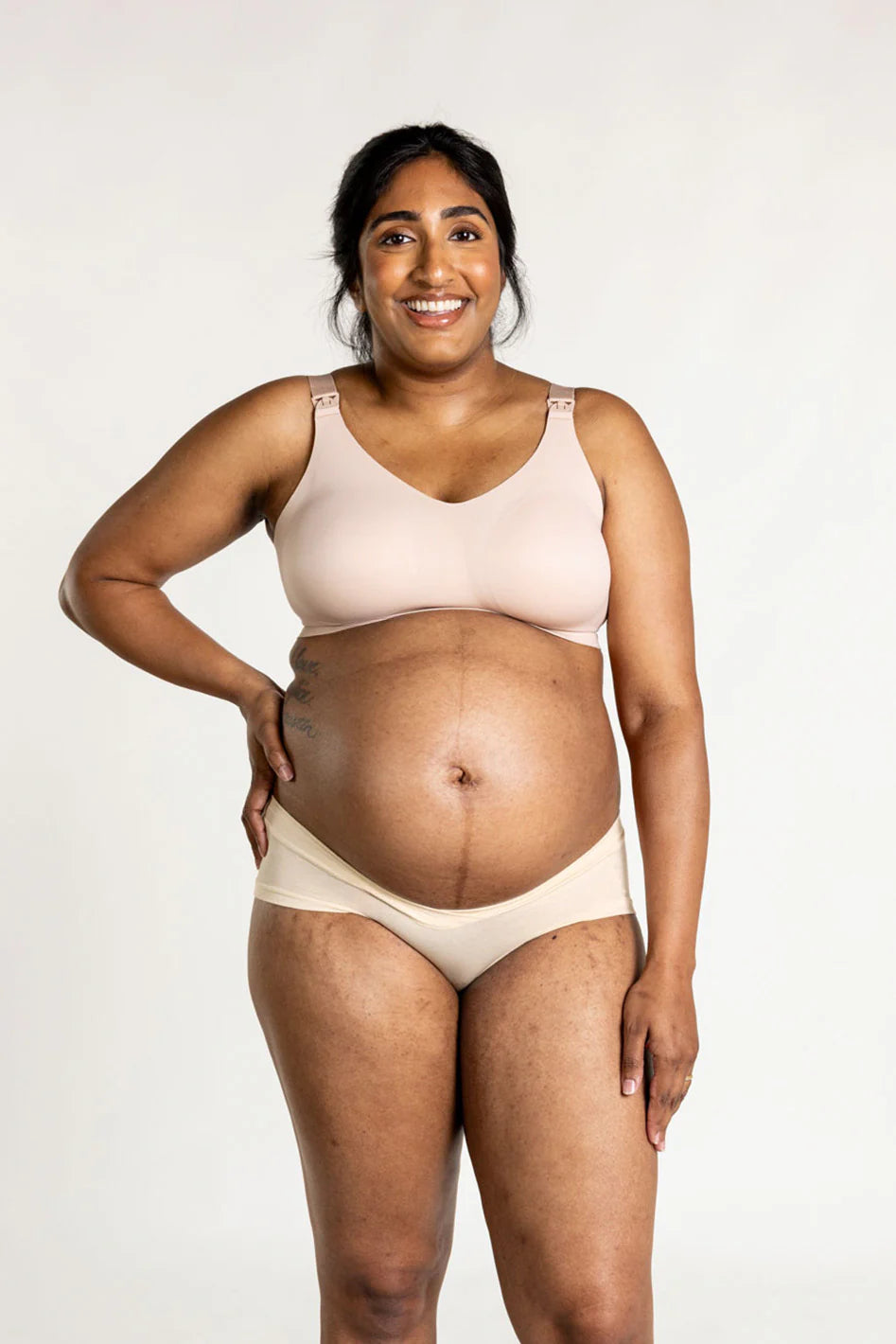 Pima Cotton Maternity Low-Rise Brief - Undyed