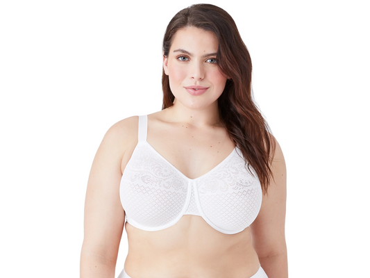 Glamorise Women's Soft Shoulders Minimizer Bra #1135,White,36G