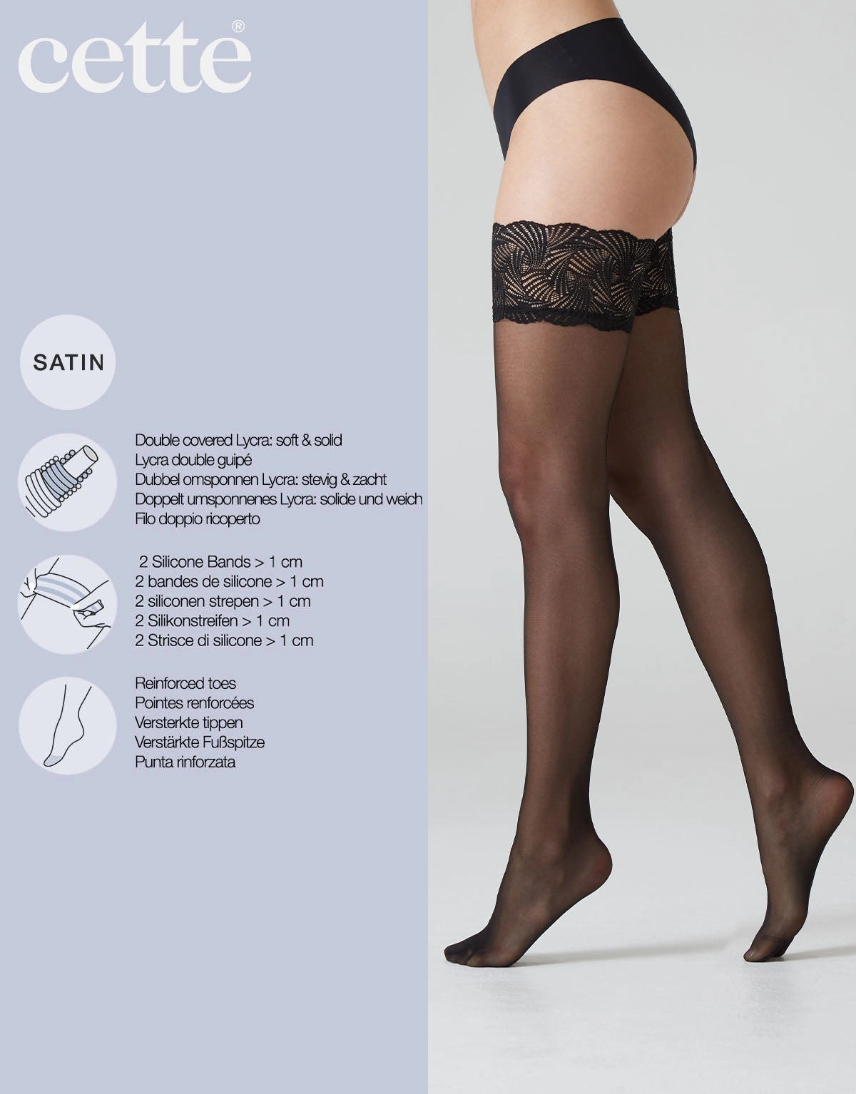 Silicone Stay Up Versailles Sheer 20 Den Stockings - Various colours