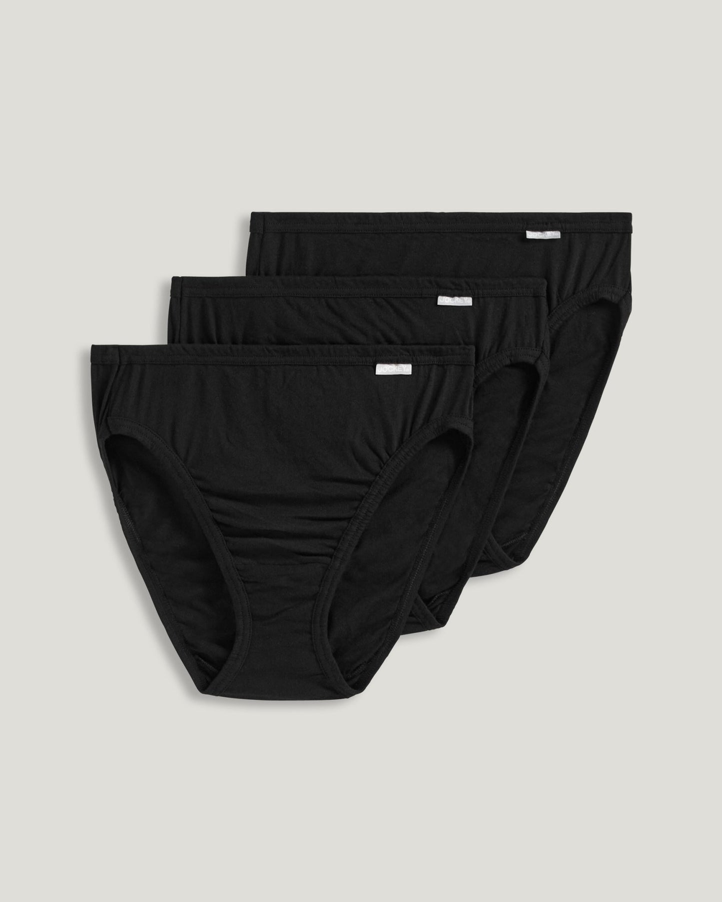 100% Cotton Elance French Cut Brief - 3 Pack 7461/7467 001 - Black