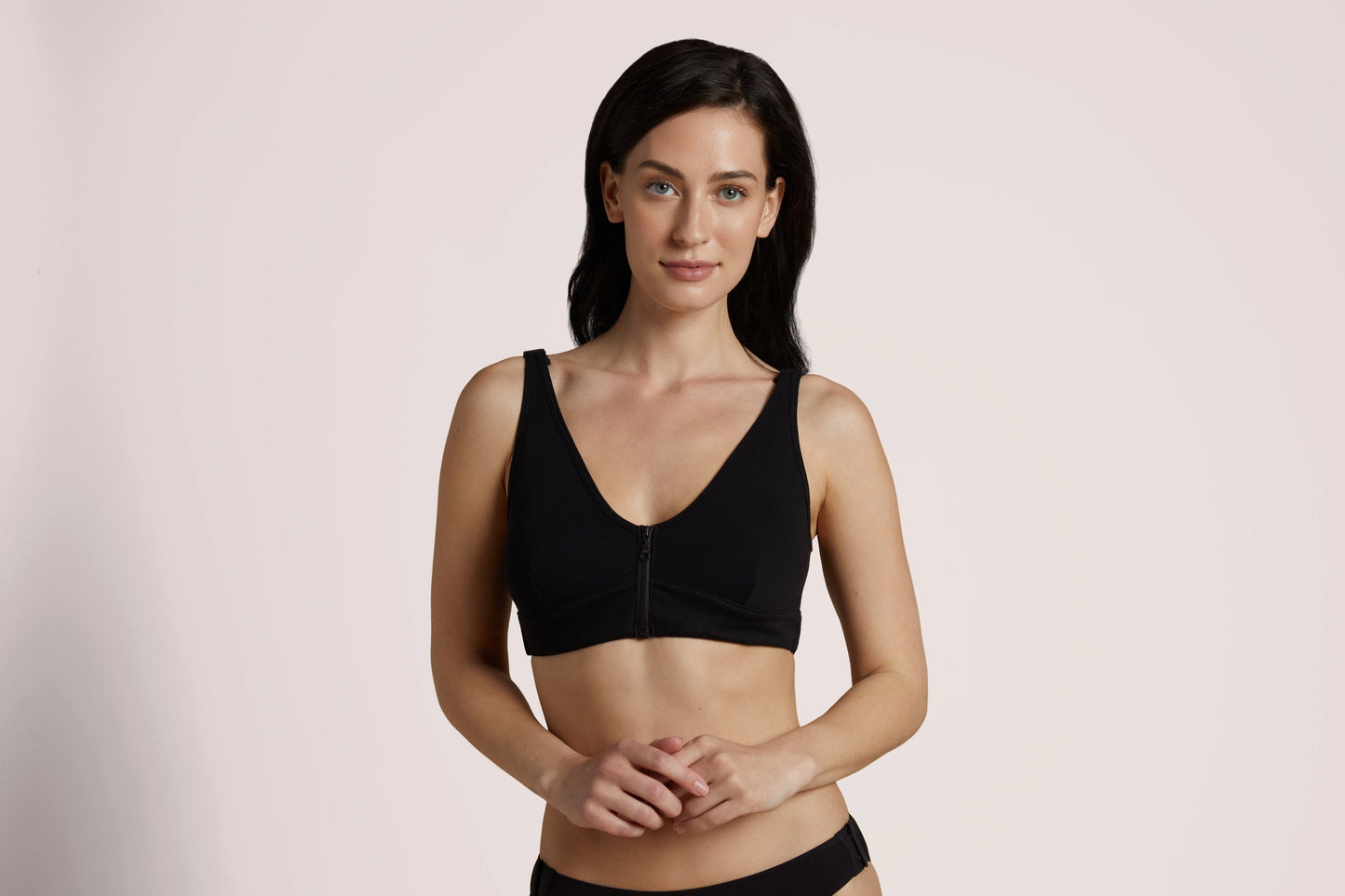 95% Cotton Wireless Front Close Zipper Bra