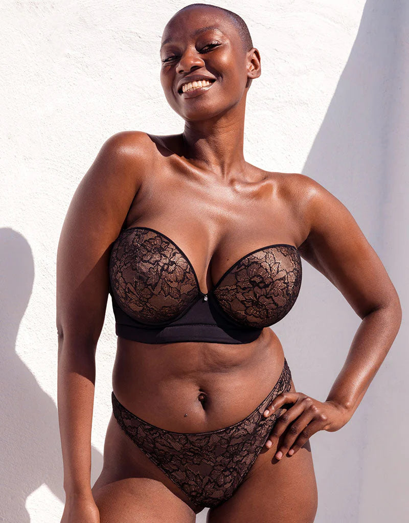 Hey Girls Super Plunge Strapless Multiway Bra BLT - Black/Latte