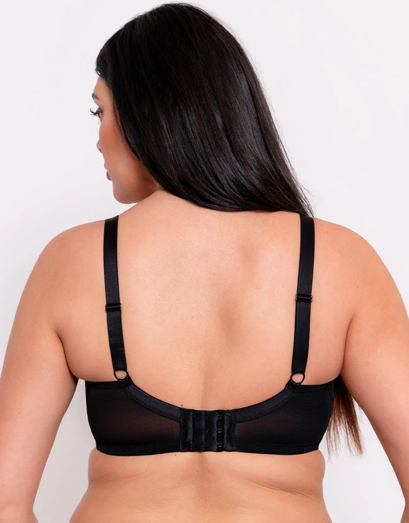 Victory Side Support Balcony Bra - Black