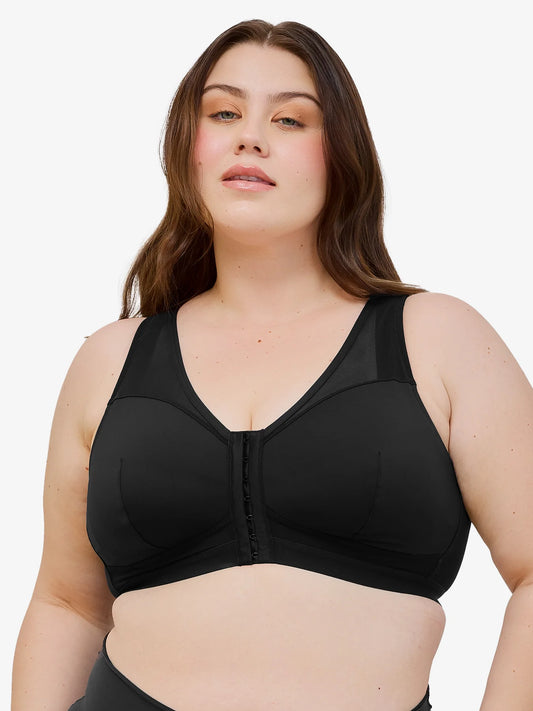 5972 Harper Wireless Front Close T-shirt Bra - Black