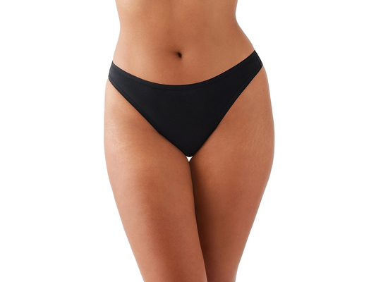 Understated Cotton Thong 876362 - Black