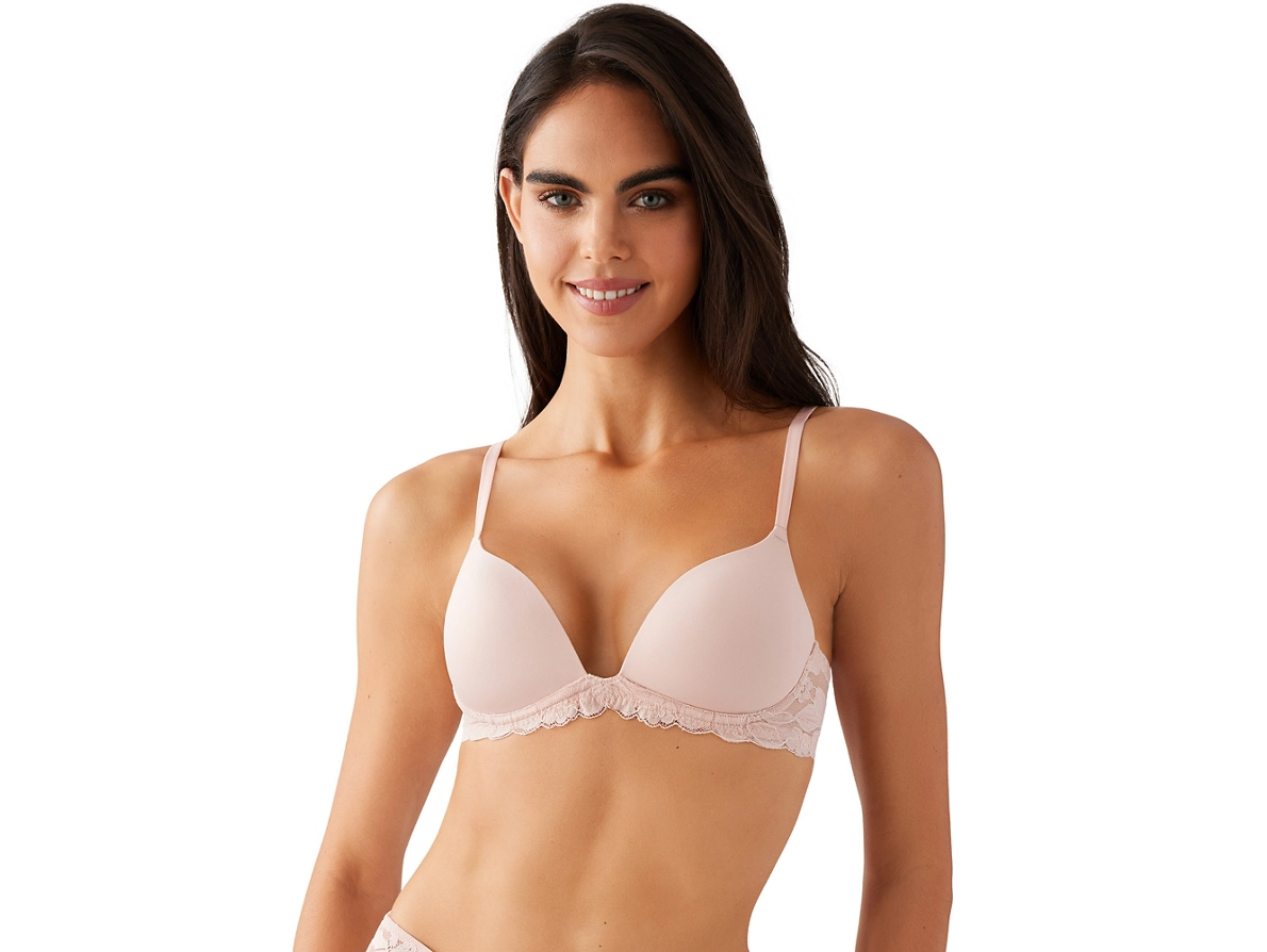 Feeling Famous Wireless Push Up Plunge T-shirt Bra 956209 - Rose Smoke/White