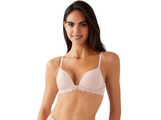 Feeling Famous Wireless Push Up Plunge T-shirt Bra 956209 - Rose Smoke/White