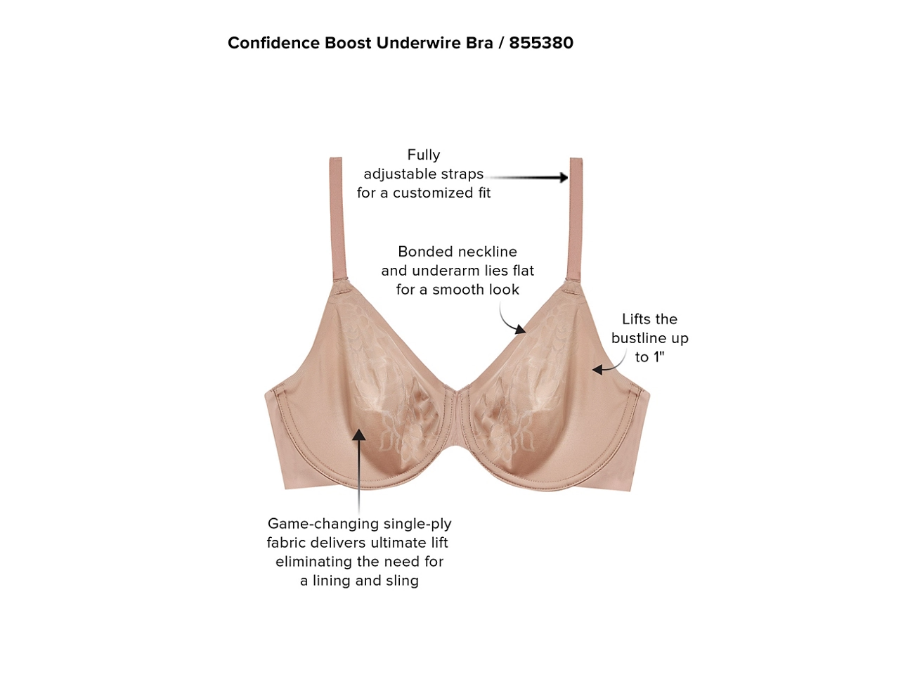 Confidence Boost Underwire T-shirt Bra 855380 255 - Roebuck