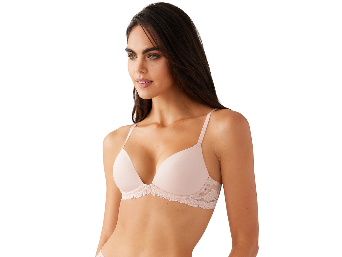 Feeling Famous Wireless Push Up Plunge T-shirt Bra 956209 - Rose Smoke/White