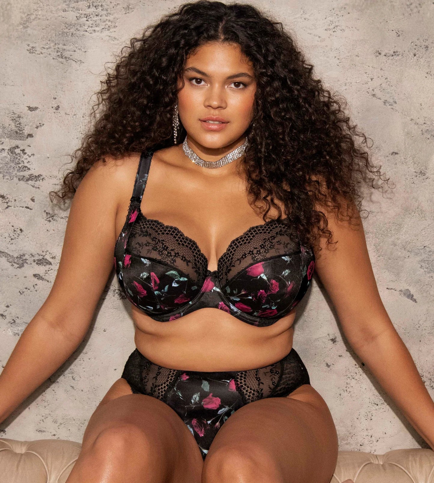 Lucie Underwire Plunge Bra EL4490 ROK - Rock 'n Rose