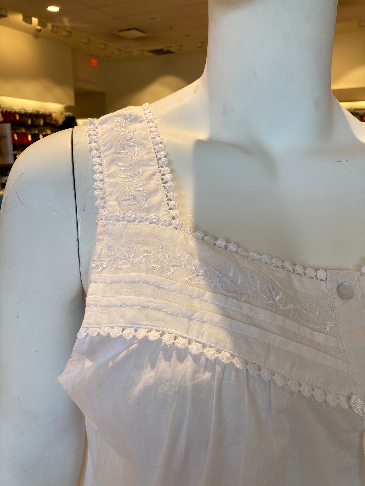 100% Cotton Sleeveless 36" Nightgown 4599 - White