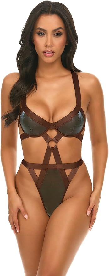 Jade Shine Cage Teddy 51-11378 - Iridescent/Chocolate