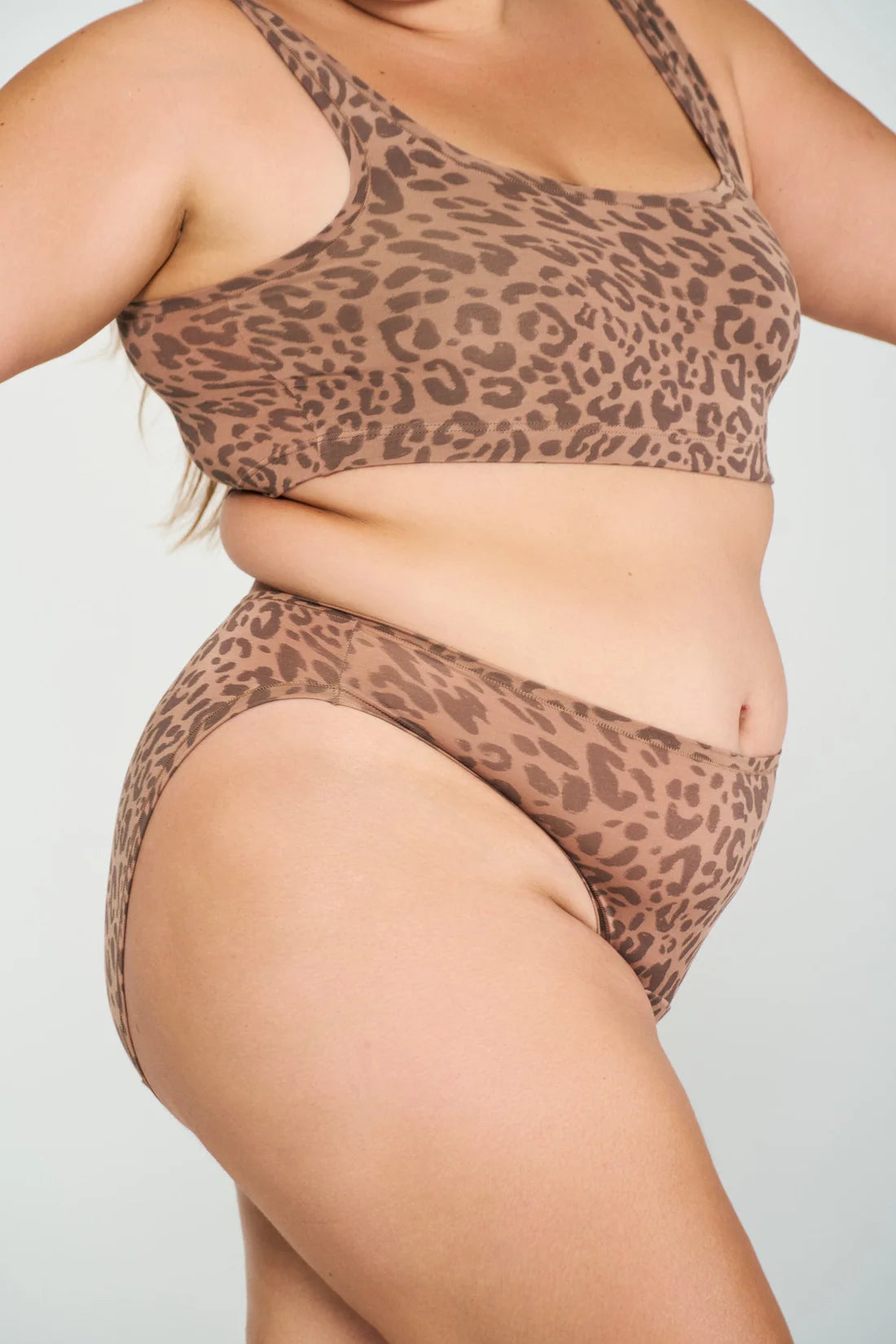 High Rise Bikini (SC) Panty - Tan Leopard