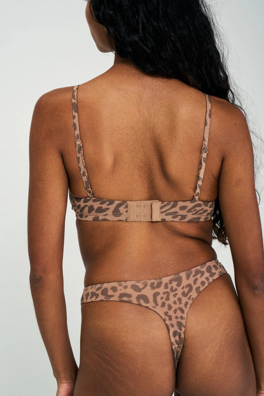 High Rise Thong (SC) - Tan Leopard