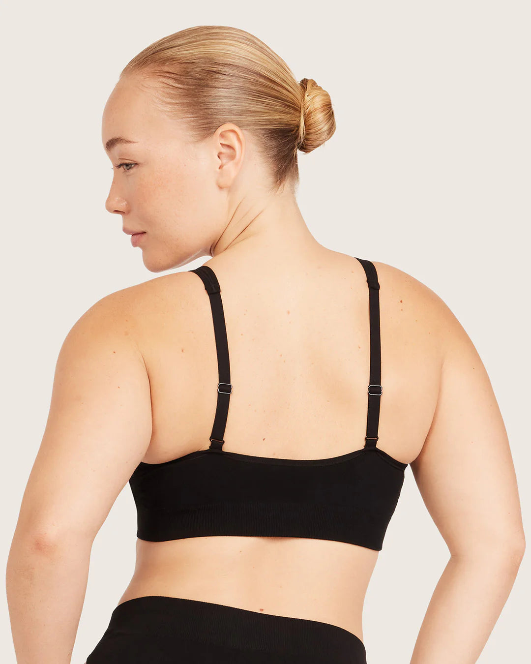 Wireless Bamboo Plunge T-shirt Bra (B-D) WPBF - Black