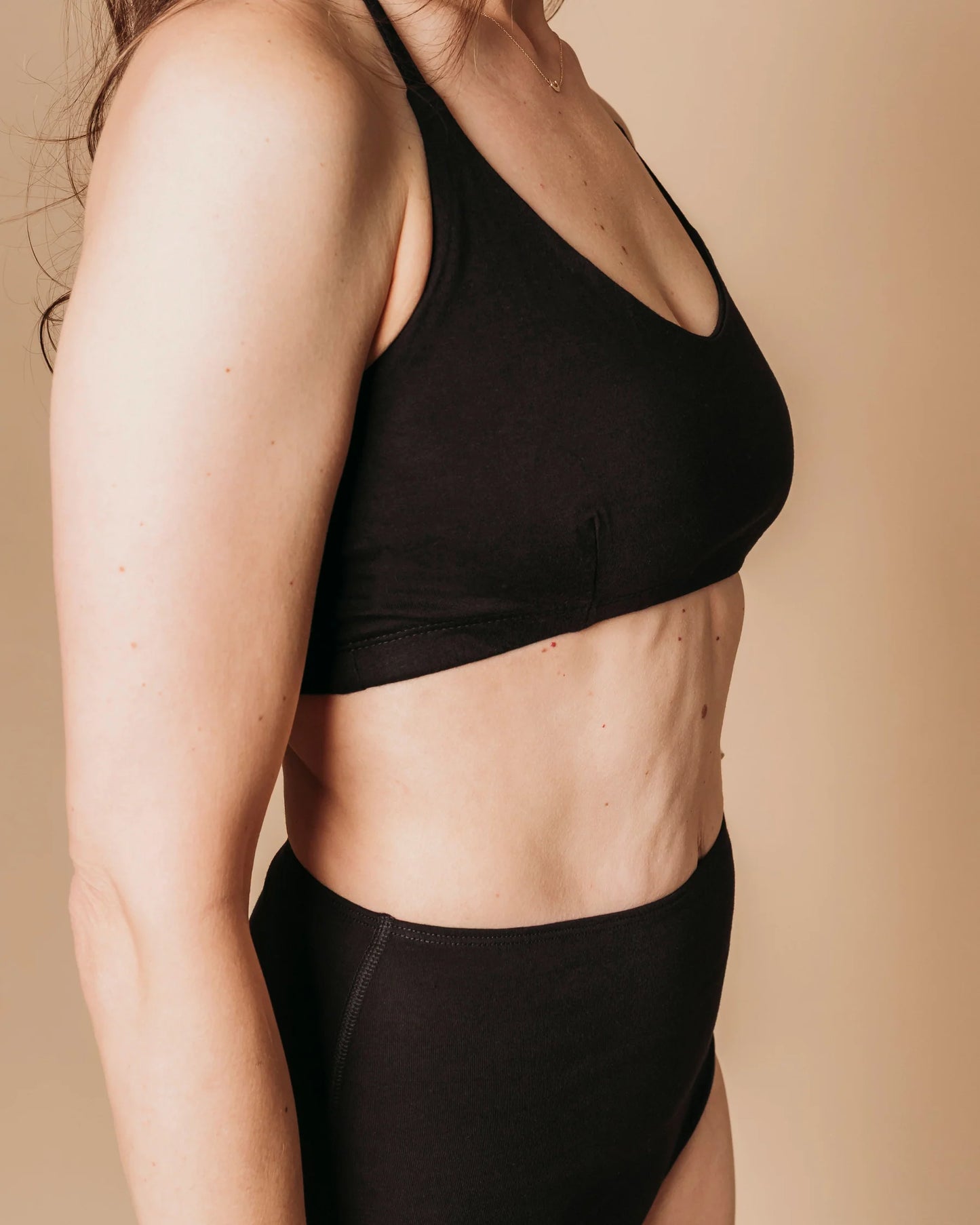 Women's Criss-Cross Bralette 100% Organic Cotton - Black