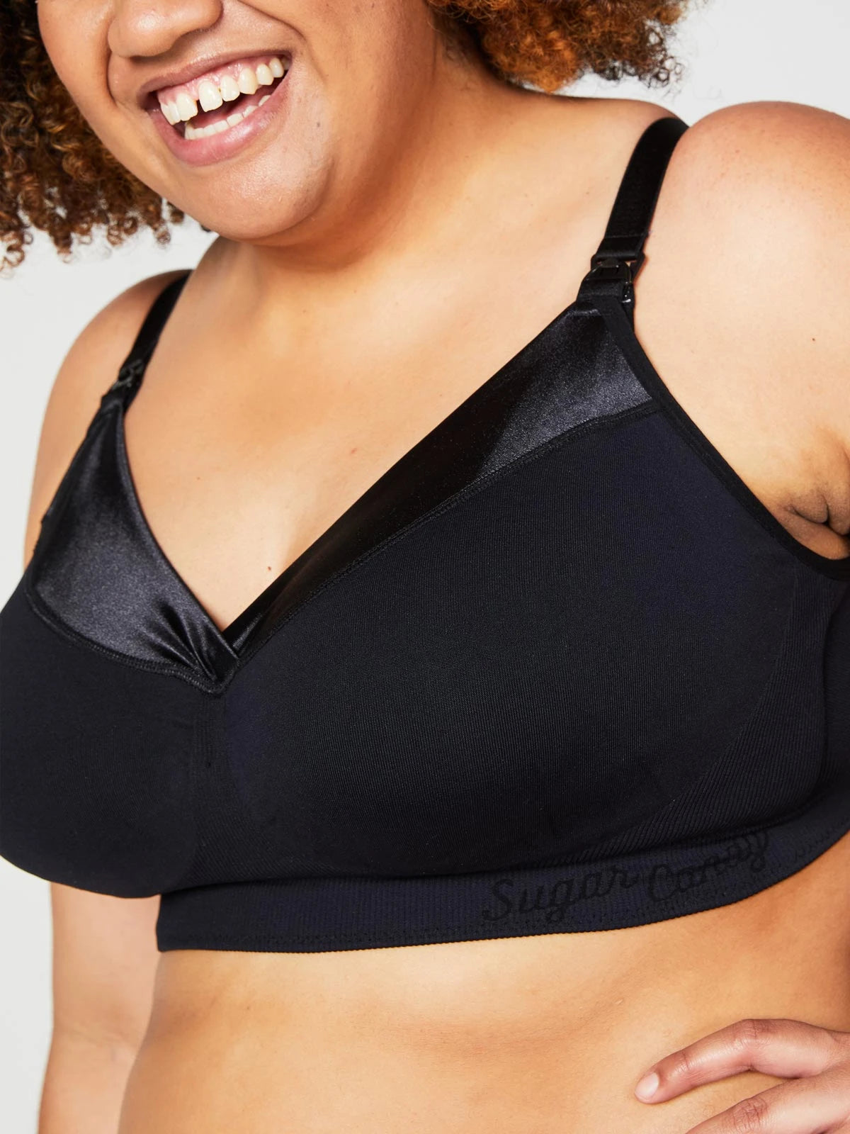 Ribbon Candy Wireless Maternity and Nursing Bralette 27-8017-06 - Black