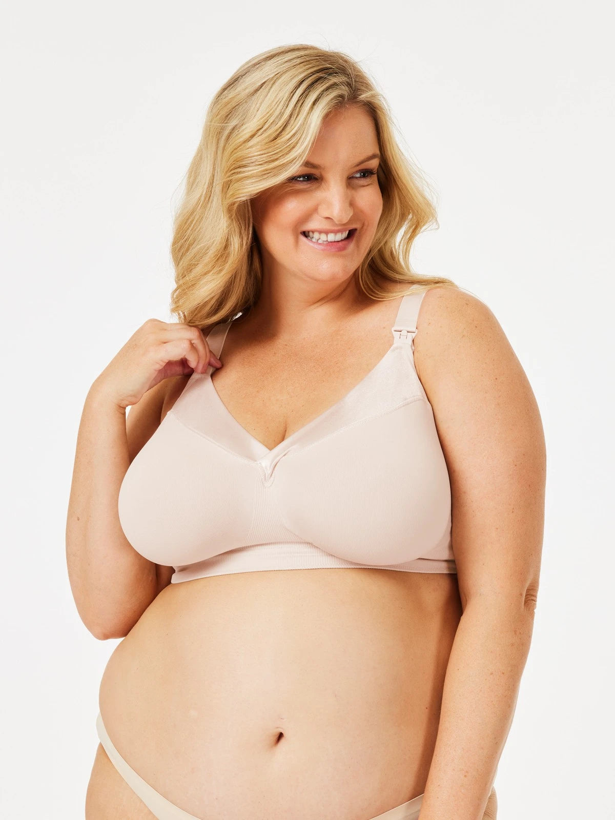 Ribbon Candy Wireless Maternity and Nursing Bralette 27-8017-03 - Stone