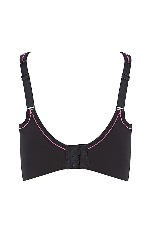 Impact Free 100% Cotton Wireless Sport Bra 1149 - Black
