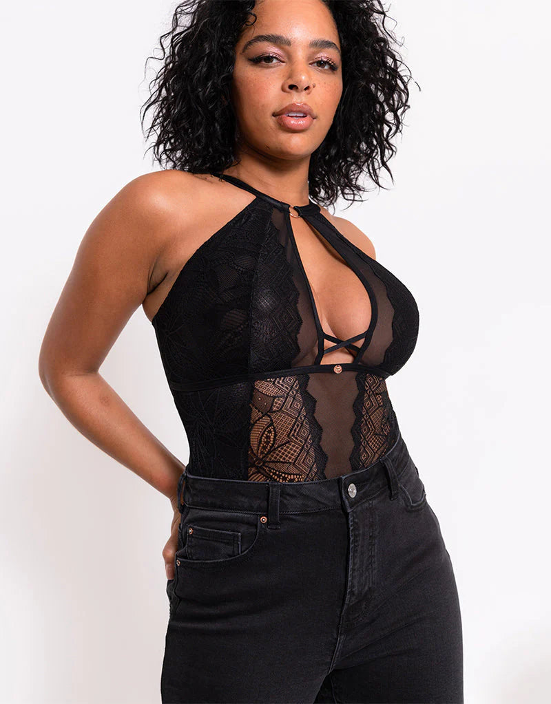 Scantilly Opulence Multiway Stretch Lace Teddy - Black