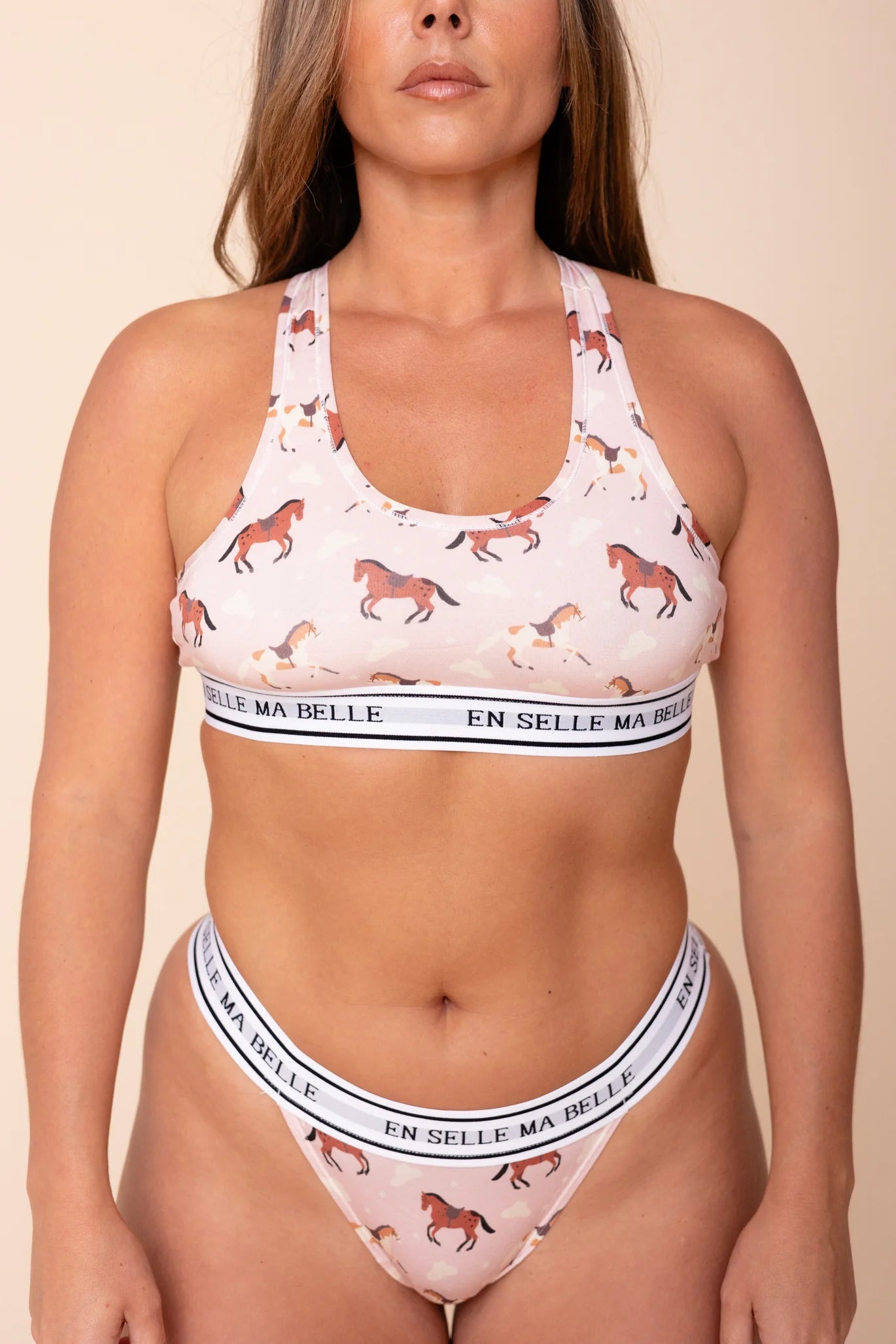 Wireless Bamboo Sporty Bralette - En Selle Ma Belle (Saddle Up Gorgeous)