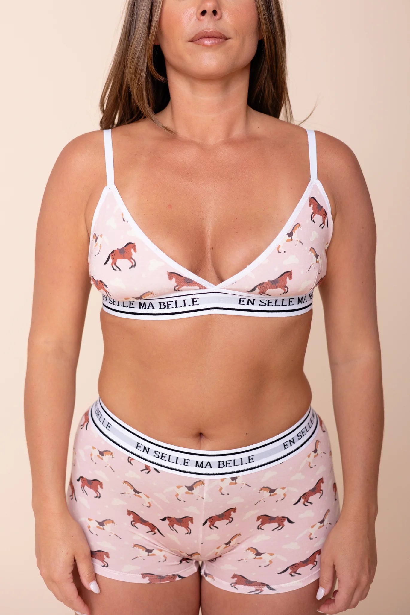Wireless Bamboo Triangle Bralette - En Selle Ma Belle (Saddle Up Gorgeous)