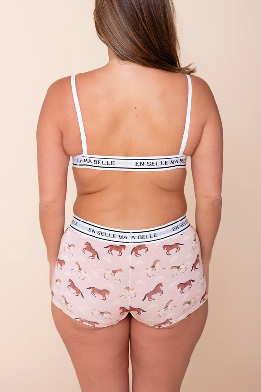 Wireless Bamboo Triangle Bralette - En Selle Ma Belle (Saddle Up Gorgeous)