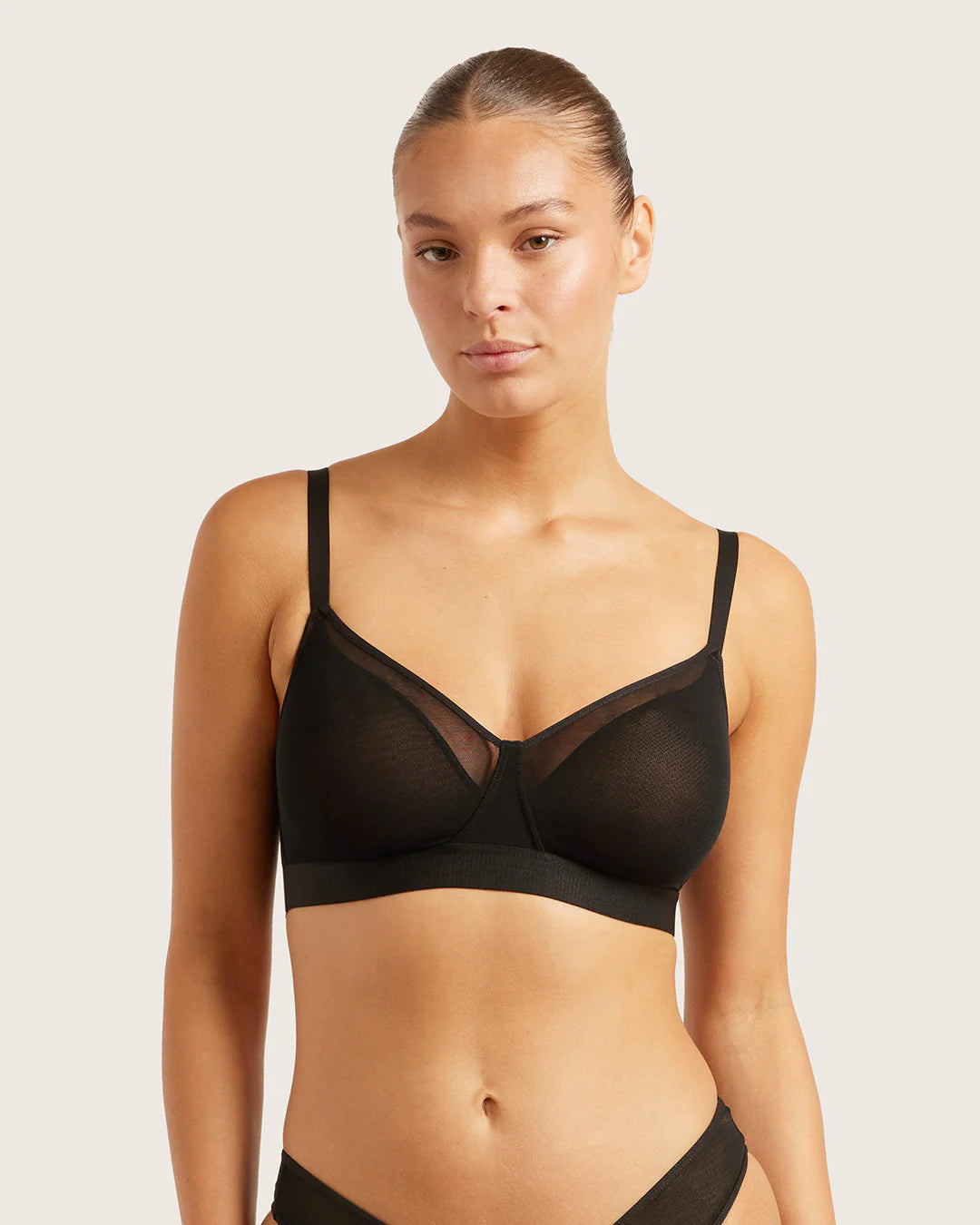 Wireless Full Bust FreeMesh T-shirt Bra (to DD) BMFF B11092 - Black