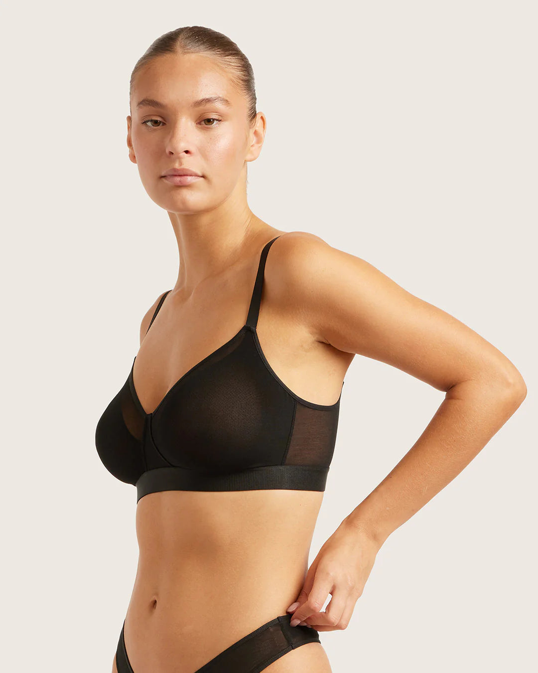 Wireless Full Bust FreeMesh T-shirt Bra (to DD) BMFF B11092 - Black