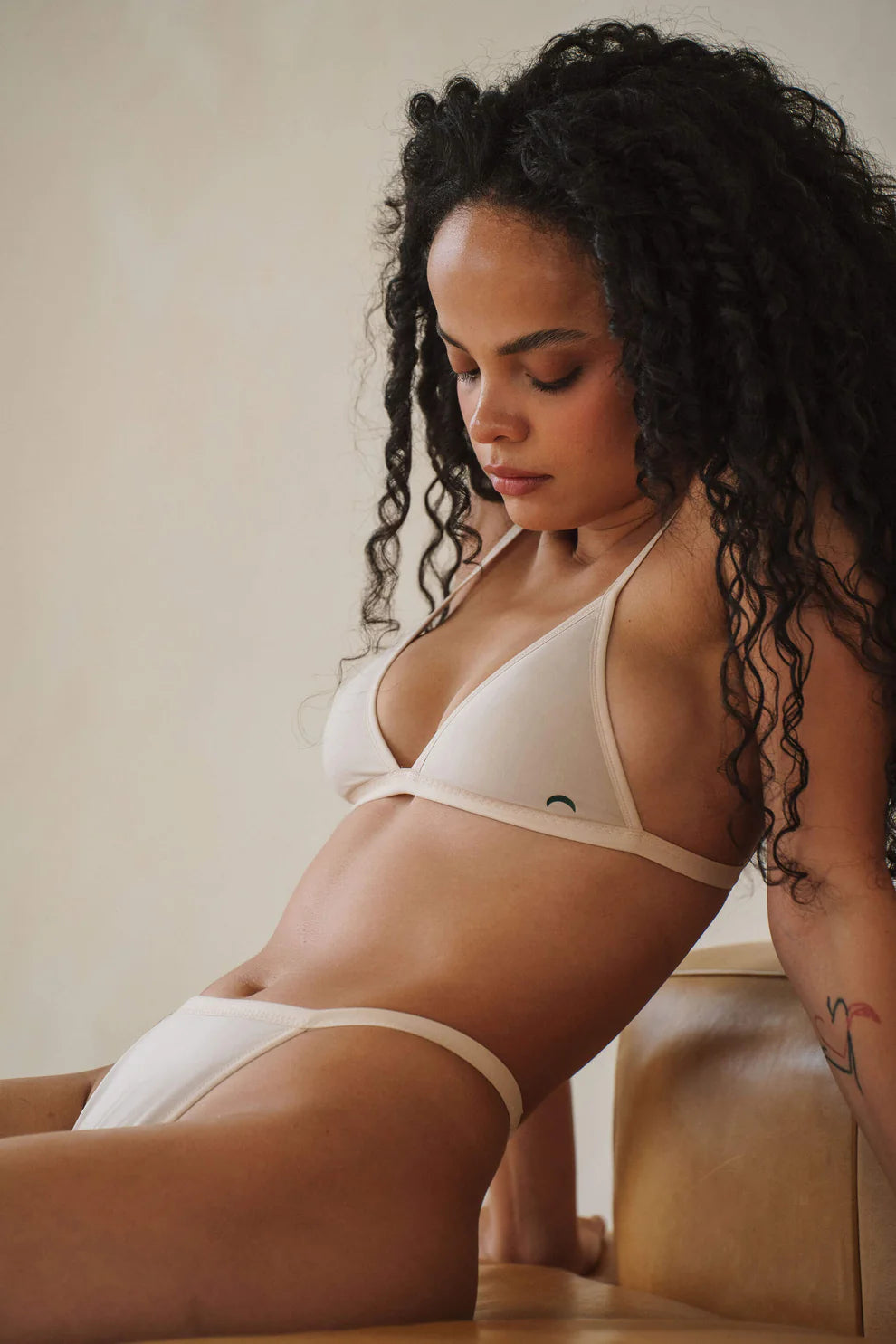 Wireless String Bra - Beige